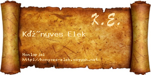 Könyves Elek névjegykártya
