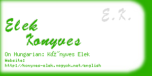 elek konyves business card